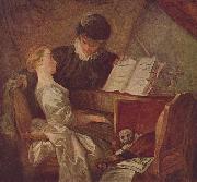 Jean-Honore Fragonard Die Musikstunde France oil painting artist